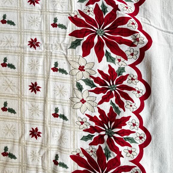 Martha Stewart cotton Christmas tablecloth farmhouse cottage style rectangle - Picture 6 of 8